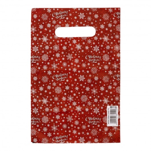 Красный подарочный новогодний пакет с вырубной ручкой (20х30 см) - Сима-Ленд - купить с доставкой в Ноябрьске