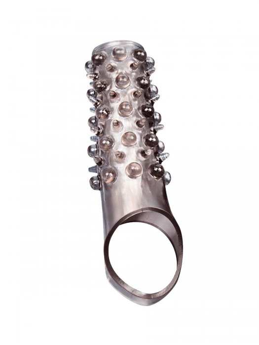 Дымчатая насадка на пенис с шипами и выпуклостями - 12 см. - Sex Expert - в Ноябрьске купить с доставкой