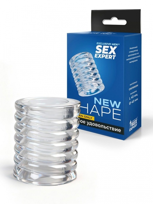 Прозрачная сквозная насадка на пенис с ребрышками - Sex Expert - в Ноябрьске купить с доставкой