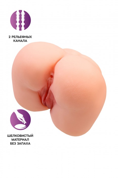 Реалистичный мастурбатор-попка с 2 любовными входами - No Name - в Ноябрьске купить с доставкой