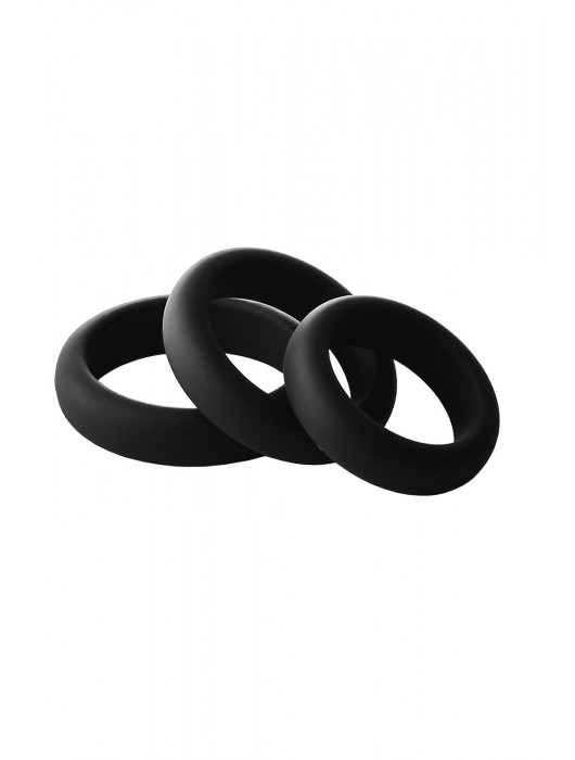 Набор из 3 черных эрекционных колец Smooth Silicone Cockring Pack - Dream Toys - в Ноябрьске купить с доставкой
