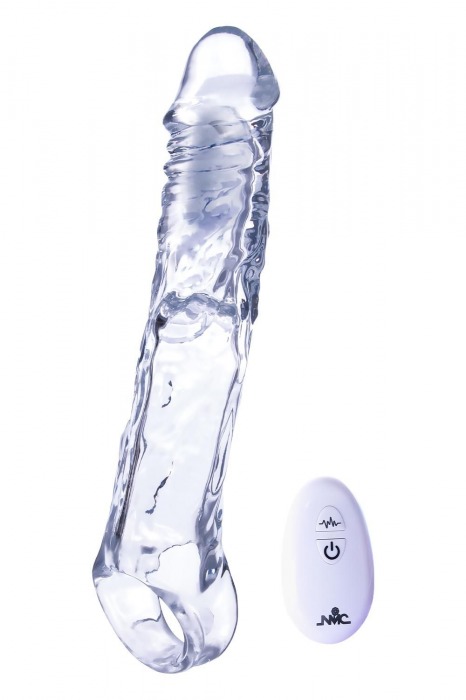 Прозрачная насадка-удлинитель Length Enhancer With Bullet с подхватом - 22,3 см. - NMC - в Ноябрьске купить с доставкой