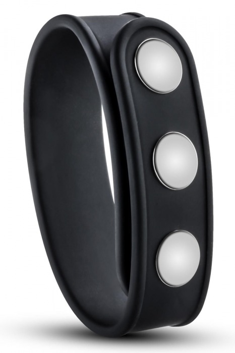 Черное эрекционное кольцо на кнопках - Blush Novelties - в Ноябрьске купить с доставкой