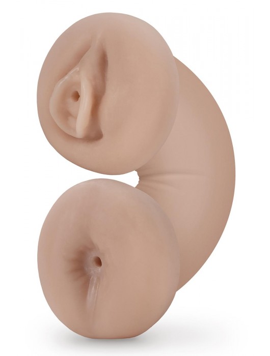 Телесный люминесцентный двусторонний мастурбатор Tasha - Blush Novelties - в Ноябрьске купить с доставкой