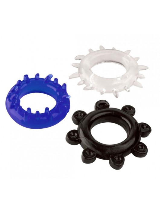 Набор из 3 эрекционных колец разного цвета и рельефа - Boys of Toys - в Ноябрьске купить с доставкой