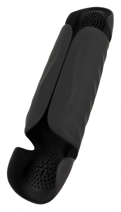 Черный вибромастурбатор с трехточечной стимуляцией Penis Trainer with 3 Point Stimulation - Orion - в Ноябрьске купить с доставкой