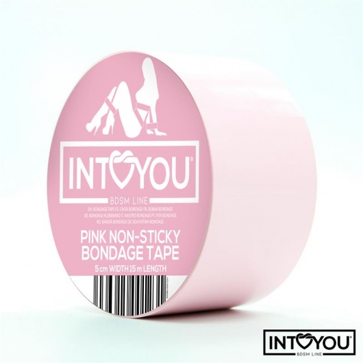 Розовый скотч для фиксации Non-Sticky Bondage Tape - 15 м. - Intoyou - купить с доставкой в Ноябрьске
