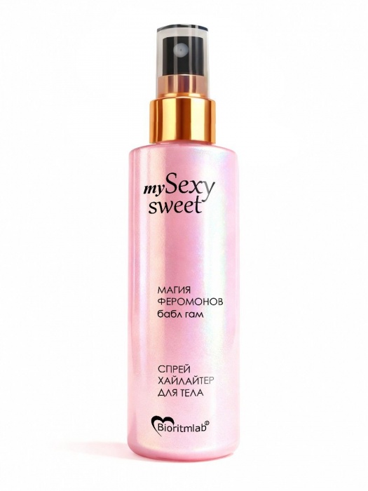 Спрей хайлайтер для тела Sexy Sweet с ароматом бабл-гам, шиммером и феромонами - 200 мл. -  - Магазин феромонов в Ноябрьске