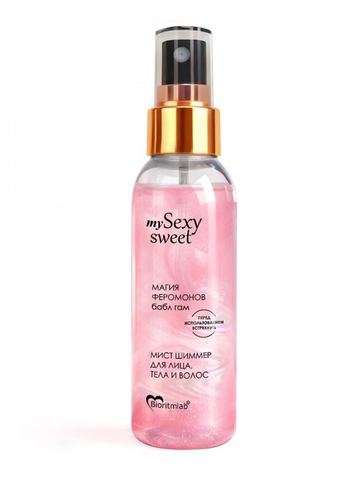 Мист для лица, тела и волос Sexy Sweet с ароматом бабл-гам, шиммером и феромонами - 95 мл. -  - Магазин феромонов в Ноябрьске