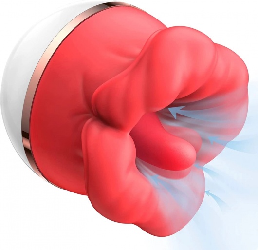 Красный клиторальный стимулятор в форме ротика - Secwell