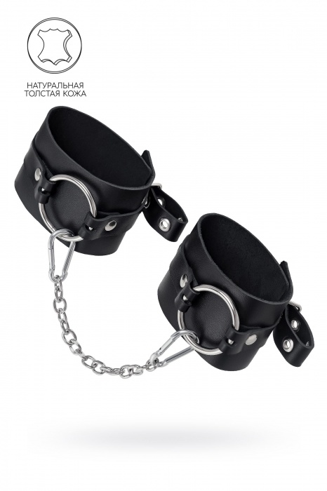 Черные оковы из толстой кожи с люверсами - Pecado - купить с доставкой в Ноябрьске