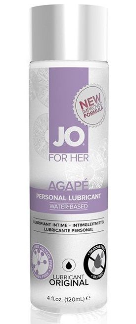 Женский лубрикант на водной основе JO AGAPE LUBRICANT ORIGINAL - 120 мл. - System JO - купить с доставкой в Ноябрьске