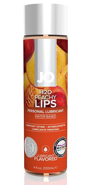 Лубрикант на водной основе с ароматом персика JO Flavored Peachy Lips - 120 мл. - System JO - купить с доставкой в Ноябрьске