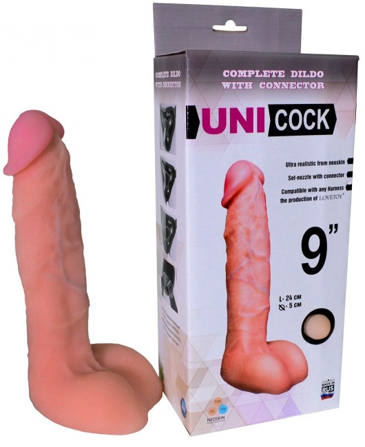 Фаллическая насадка Харнесс UNICOCK 9  - 24 см. - LOVETOY (А-Полимер) - купить с доставкой в Ноябрьске