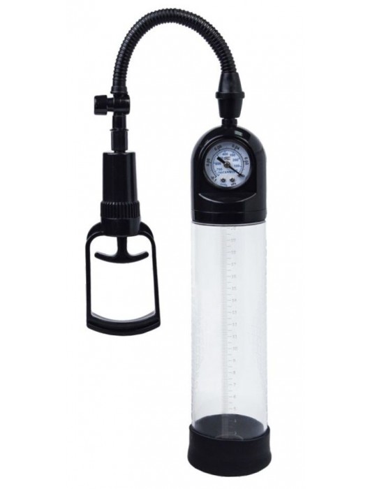 Чёрная вакуумная помпа A-toys с манометром и прозрачной колбой - A-toys - в Ноябрьске купить с доставкой