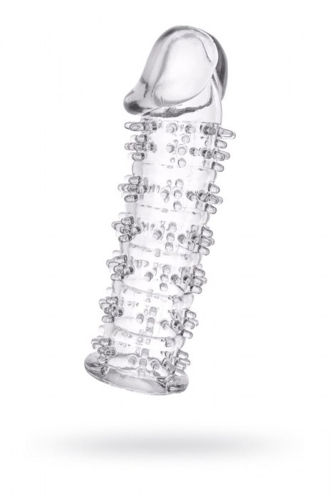 Гелевая прозрачная насадка с шипами - 12 см. - Toyfa Basic - в Ноябрьске купить с доставкой