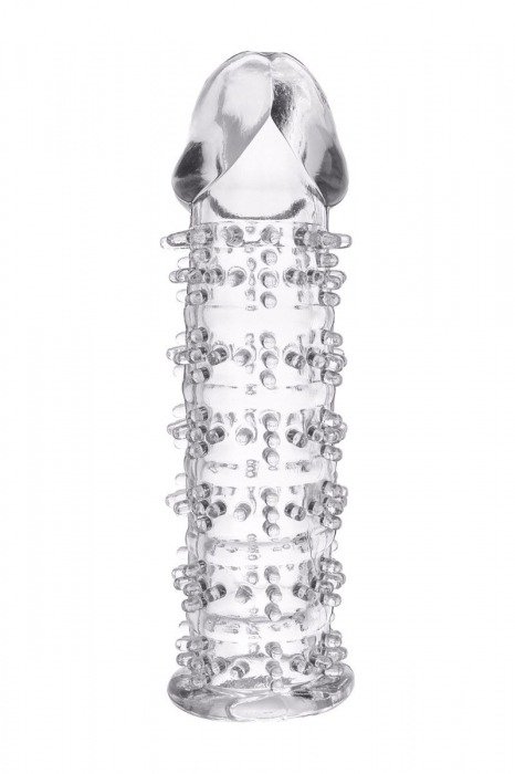 Гелевая прозрачная насадка с шипами - 12 см. - Toyfa Basic - в Ноябрьске купить с доставкой