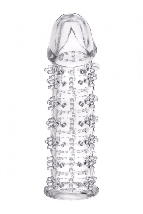 Гелевая прозрачная насадка с шипами - 12 см. - Toyfa Basic - в Ноябрьске купить с доставкой