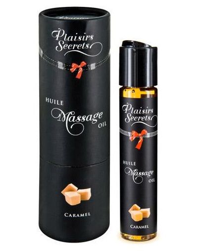 Массажное масло с ароматом карамели Huile de Massage Gourmande Caramel - 59 мл. - Plaisir Secret - купить с доставкой в Ноябрьске