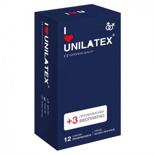 Ультрапрочные презервативы Unilatex Extra Strong - 12 шт. + 3 шт. в подарок - Unilatex - купить с доставкой в Ноябрьске