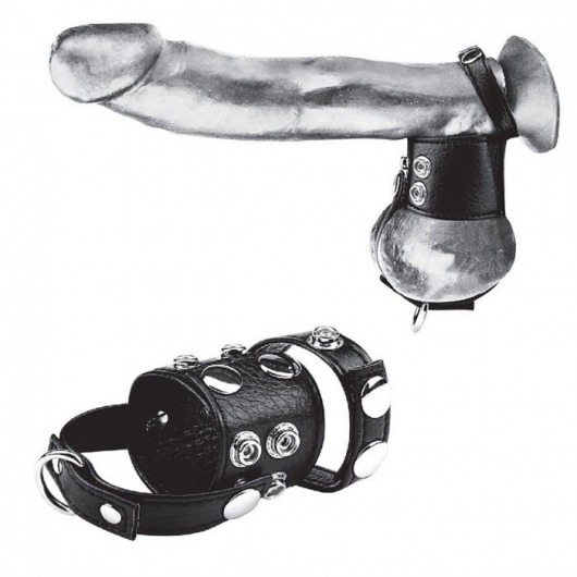 Утяжка на пенис и мошонку Cock Ring With 1.5  Ball Stretcher And Optional Weight Ring - BlueLine - купить с доставкой в Ноябрьске