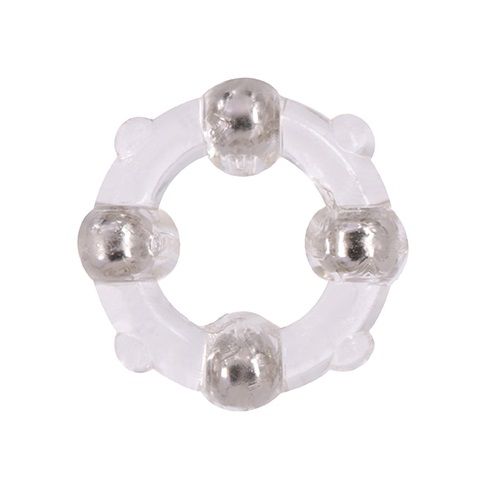 Эрекционное кольцо с 4 бусинами MENZSTUFF STUD RING CLEAR - Dream Toys - в Ноябрьске купить с доставкой