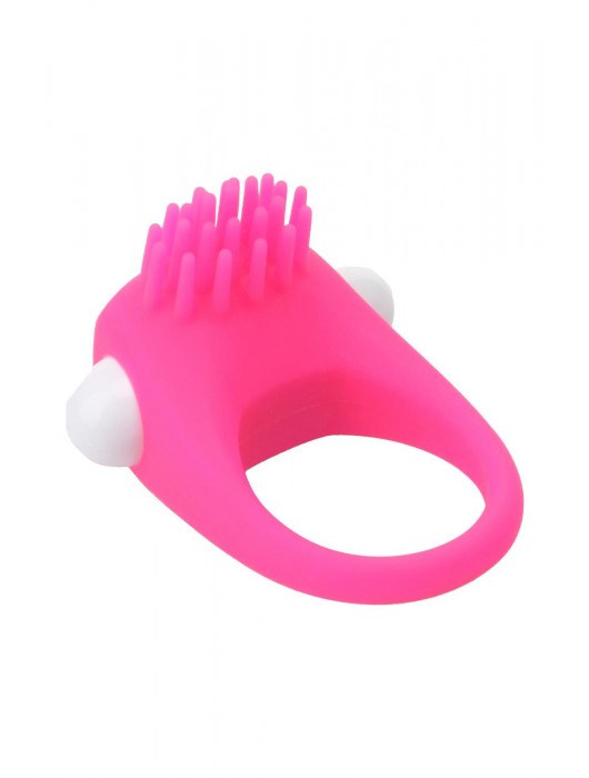 Розовое эрекционное кольцо с щеточкой LIT-UP SILICONE STIMU RING 5 - Dream Toys - в Ноябрьске купить с доставкой