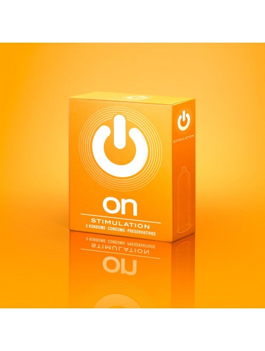 Презервативы ON) Stimulation с точками - 3 шт. - ON) - купить с доставкой в Ноябрьске