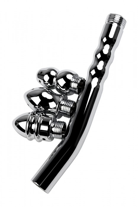 Металлический анальный душ с тремя насадками - ToyFa - купить с доставкой в Ноябрьске