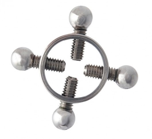 Серебристые зажимы для сосков на винтах - ToyFa - купить с доставкой в Ноябрьске