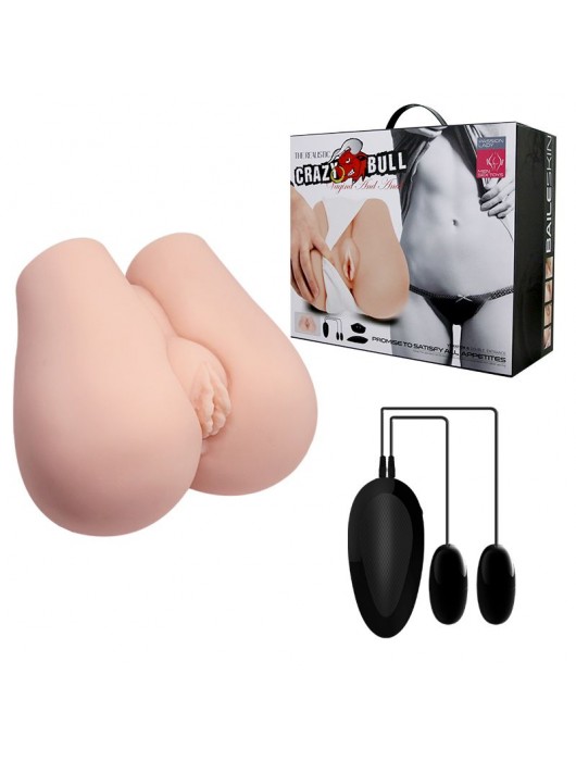 Реалистичный мастурбатор с вибрацией и двумя тоннелями - вагиной и анусом - Baile - в Ноябрьске купить с доставкой