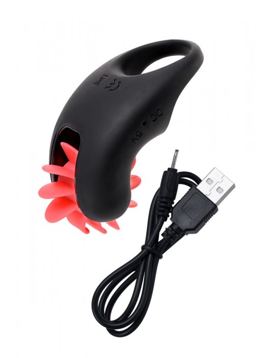 Чёрно-красное эрекционное виброкольцо Erotist - Erotist Adult Toys - в Ноябрьске купить с доставкой