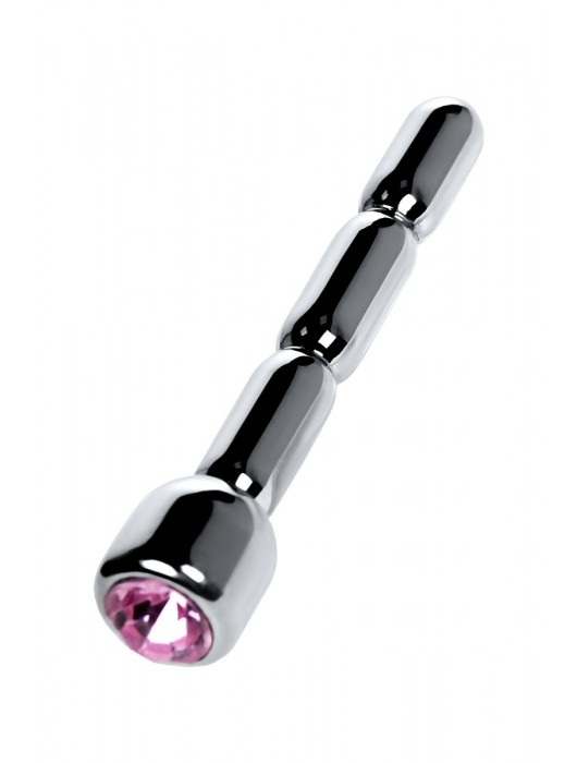 Серебристый уретральный плаг со стразом - 7 см. - ToyFa - купить с доставкой в Ноябрьске