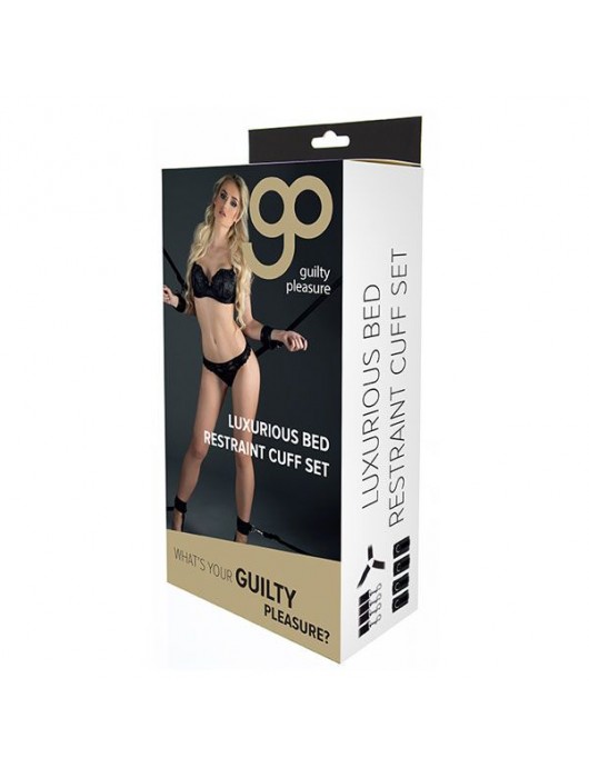 Комплект наручников и поножей LUXURIOUS BED RESTRAINT CUFF SET - Blush Novelties - купить с доставкой в Ноябрьске