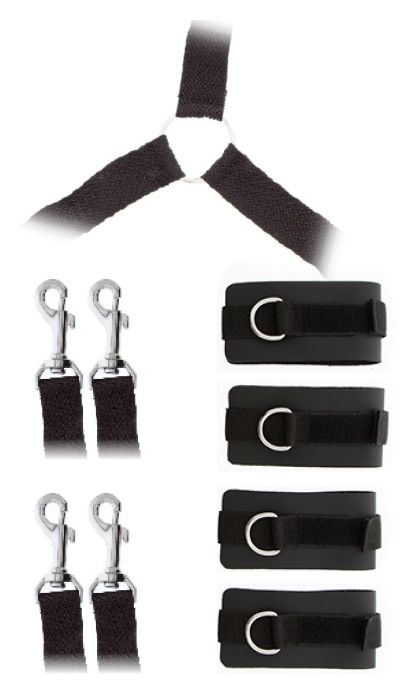 Комплект наручников и поножей LUXURIOUS BED RESTRAINT CUFF SET - Blush Novelties - купить с доставкой в Ноябрьске