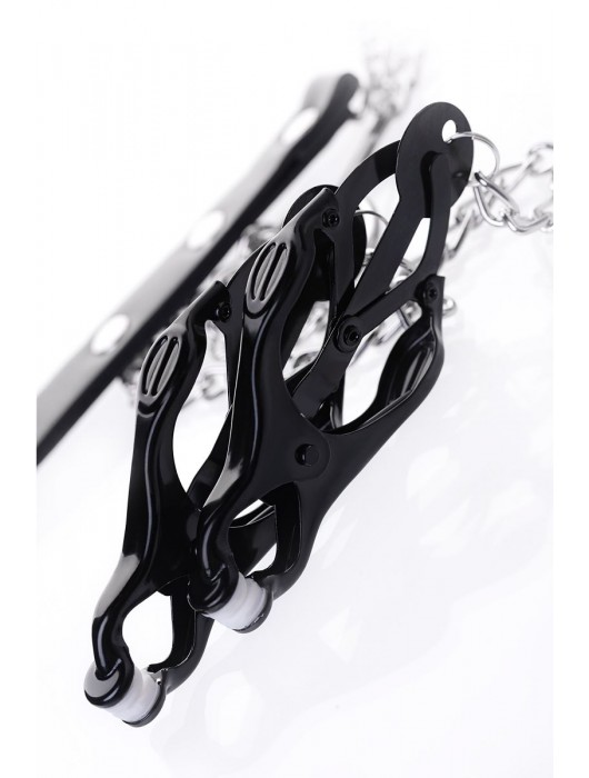 Черно-серебристые зажимы для сосков с кольцом для пениса TOYFA Metal - ToyFa - купить с доставкой в Ноябрьске