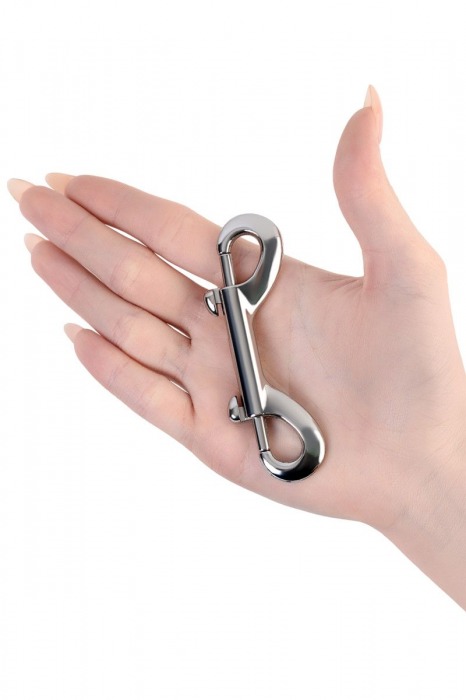 Серебристый двухсторонний карабин TOYFA Metal - ToyFa - купить с доставкой в Ноябрьске